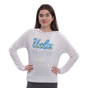 UCLA sheer white athletic hoodie