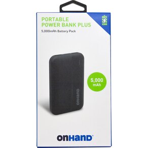 5000MAH BLK PORTABLE POWER BANK PLUS ONHAND