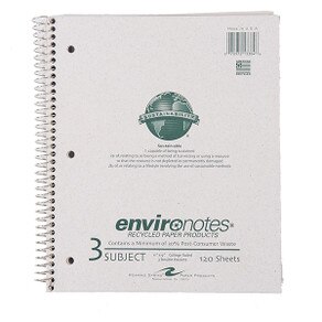 Environotes Recycled 3 Subject Spiral Notebook