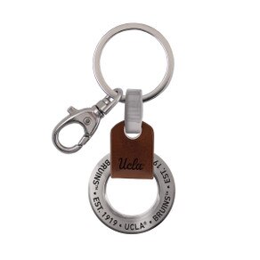 UCLA Script Leather and Disc Keychain