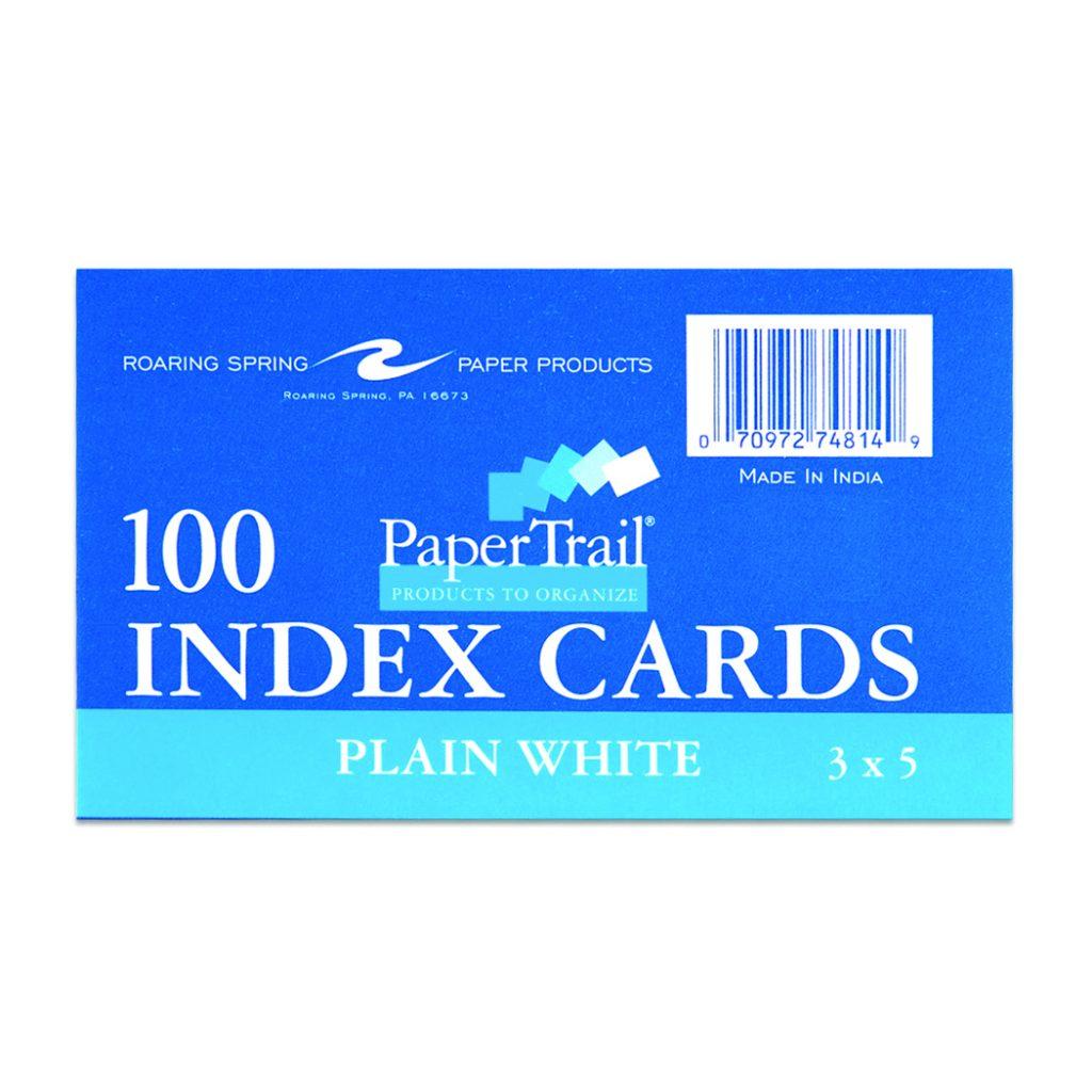 PPAPPAPPIYO 50-Pack 3x5 Blank Index Cards - 180gsm Thick Colored Cards (Blue)