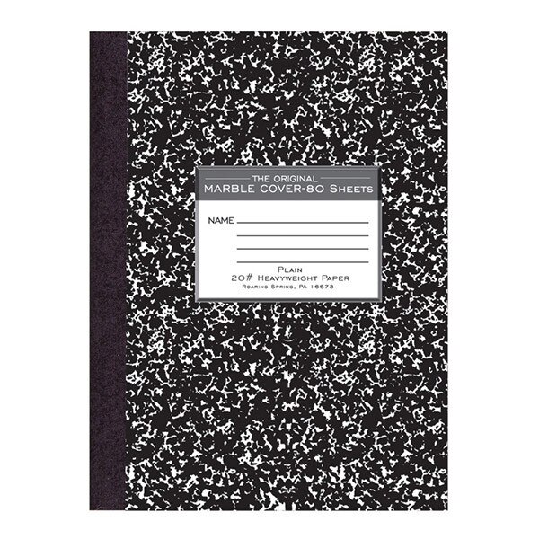 Black Marble Composition Book Plain