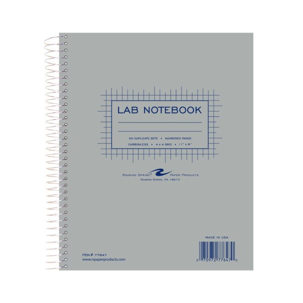 Lab Spiral Notebook with Carbon