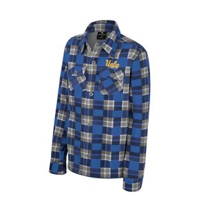 UCLA Youth Script Plaid Button Up Jacket