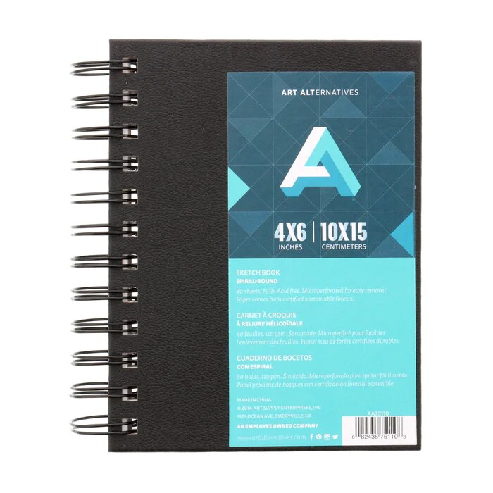 Sketch Books, Spiral-Bound, 4 x 6 - 80 sheets (160 pages)