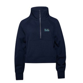 UCLA Women's Lounge Scuba Oversized 1/2 Zip Funnel Neck - Navy
