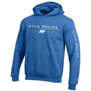 Youth Charcoal UCLA Bruins Applique Arch & Logo Full-Zip Hoodie