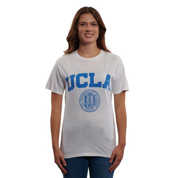 UCLA white t-shirt, seal t-shirt