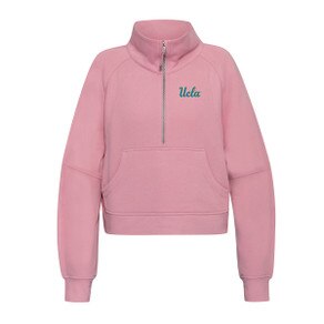 UCLA Women's Lounge Scuba Oversized 1/2 Zip Funnel Neck - Pink
