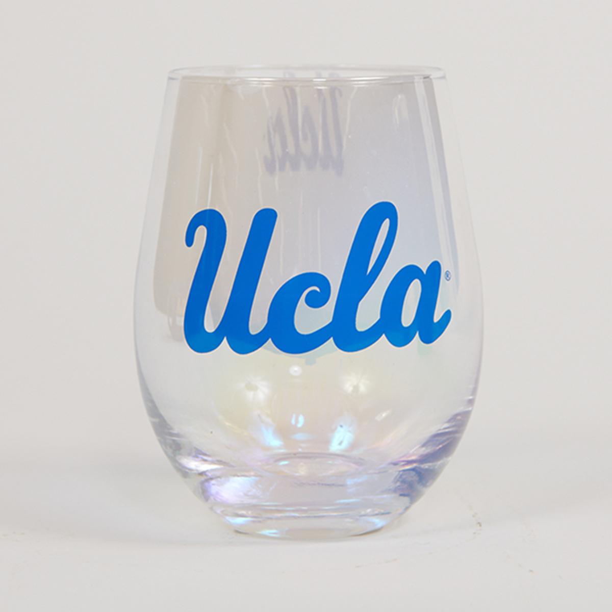 UCLA Iridescent Wine Glass