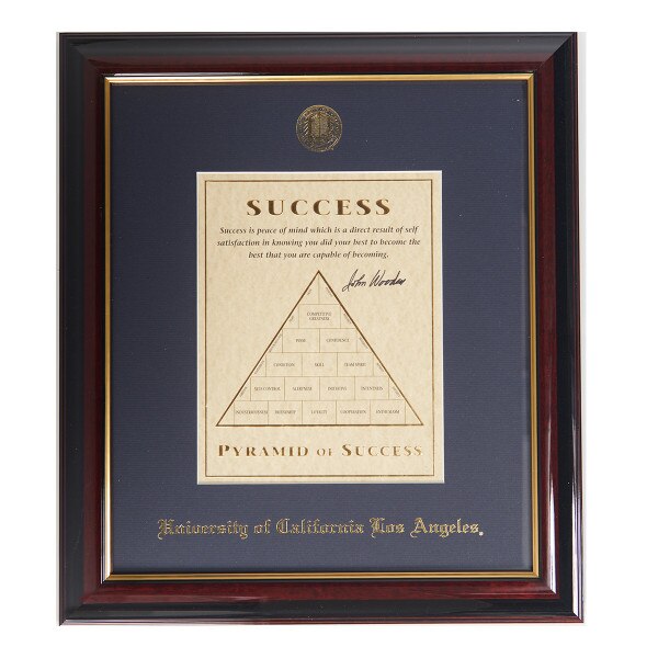 COACH WOODEN PYRAMID OF SUCCESS SIGNED PRINT